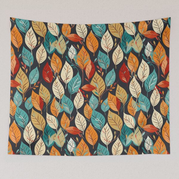 Item preview, Pretty Leaf Design in Teal, Green, Orange, and White designed and sold by LWLDesigns.