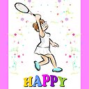 Poster Joyeux Anniversaire Pour Un Beau Joueur De Tennis Par Megasitiodesign Redbubble