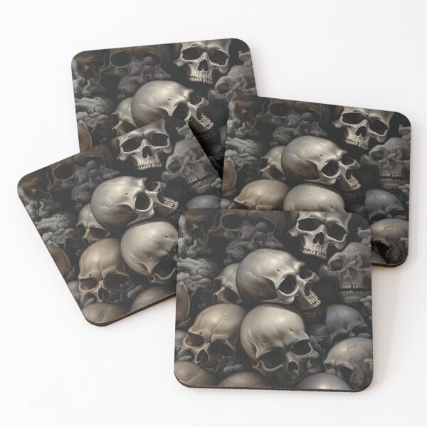 Item preview, Grey and Black Skull Pattern designed and sold by Shannon Hilson.