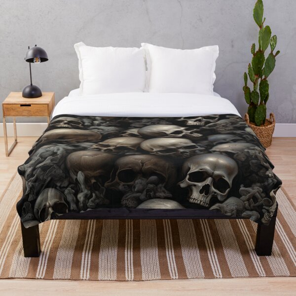 Item preview, Grey and Black Skull Pattern designed and sold by Shannon Hilson.