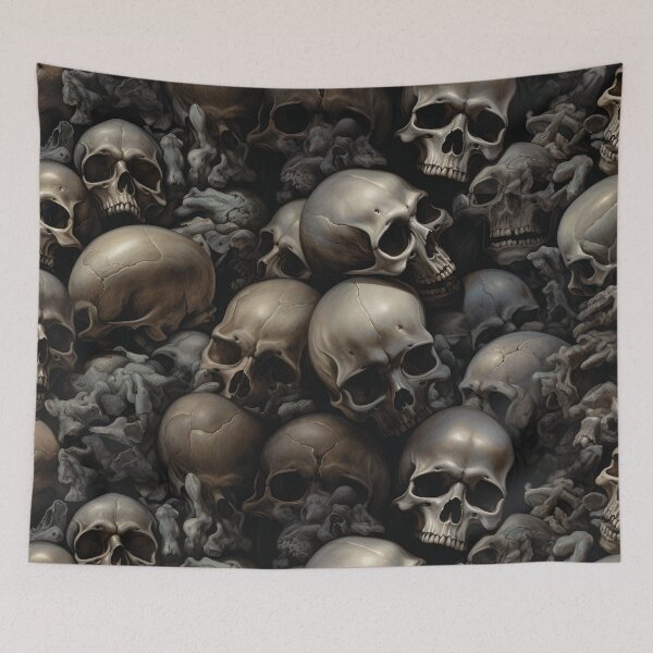 Item preview, Grey and Black Skull Pattern designed and sold by Shannon Hilson.