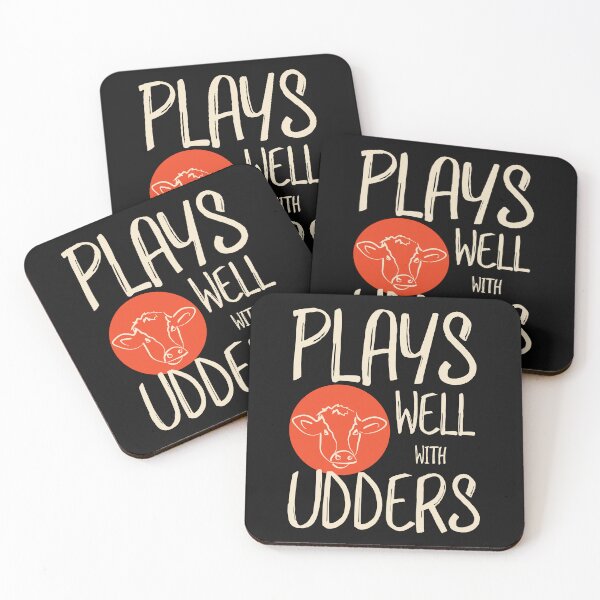 Item preview, Funny Cow Pun Plays Well With Udders designed and sold by whyitsme.
