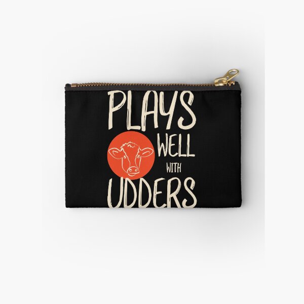 Item preview, Funny Cow Pun Plays Well With Udders designed and sold by whyitsme.