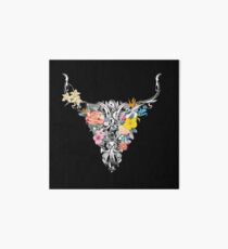 Bull skull with flowers Art Board