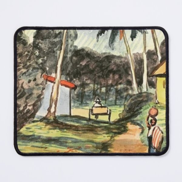 Item preview, Watercolor Guatemala 1937 Postcard Village with Volcano and Palm Trees designed and sold by Neeshki.