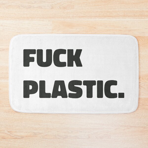Item preview, fuck plastic. - black text design designed and sold by EmeraldeaArt.