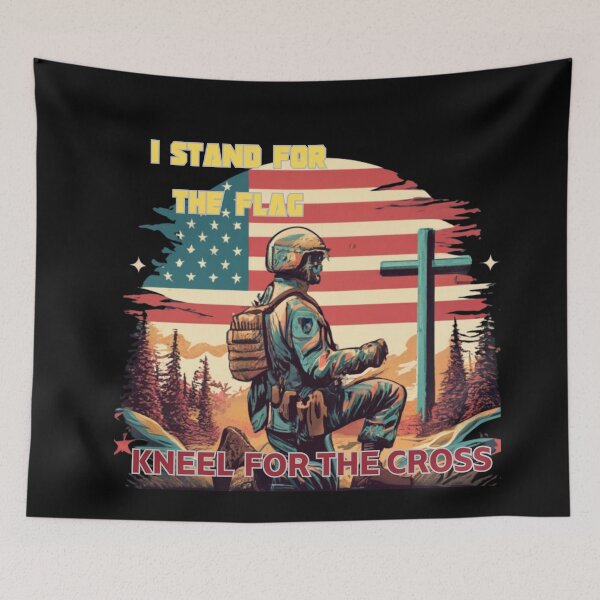 Item preview, I STAND FOR THE FLAG KNEEL FOR THE CROSS FAMILY, MOM, DAD, GIFT, PYJAMAS designed and sold by carlos crane.