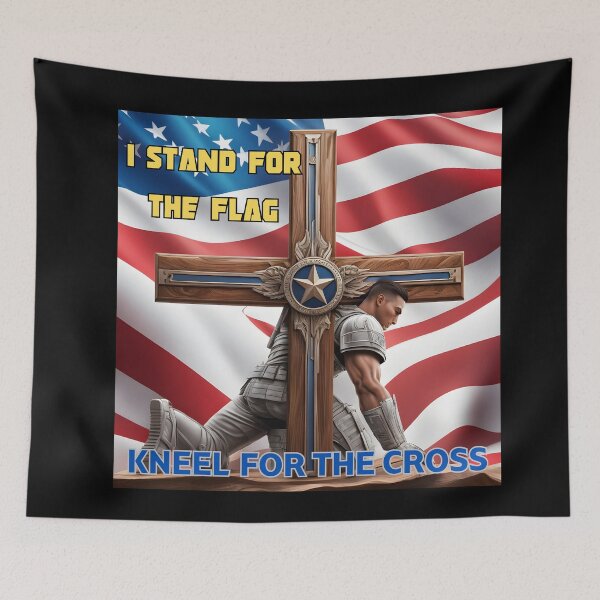 Item preview, I STAND FOR THE FLAG KNEEL FOR THE CROSS, CHRISTIAN, MOM, DAD, GIFT, PYJAMAS designed and sold by carlos crane.