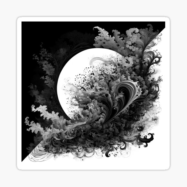 Monochromatic Wonders - Black and White Creations Sticker