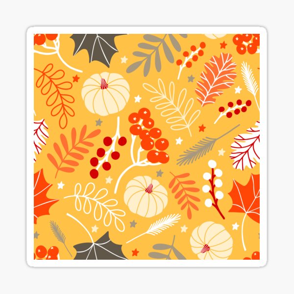 Item preview, Autumn Season Pumpkin Berries Leaves  designed and sold by Nicola-Rowe.