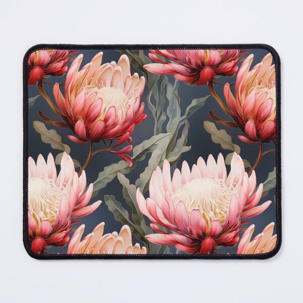 Item preview, Protea bloom floral pattern on blue designed and sold by DariyaDell.