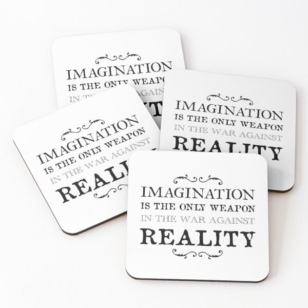 Item preview, Alice in wonderland quote, imagination is the only weapon in the war against reality  designed and sold by Inktown.