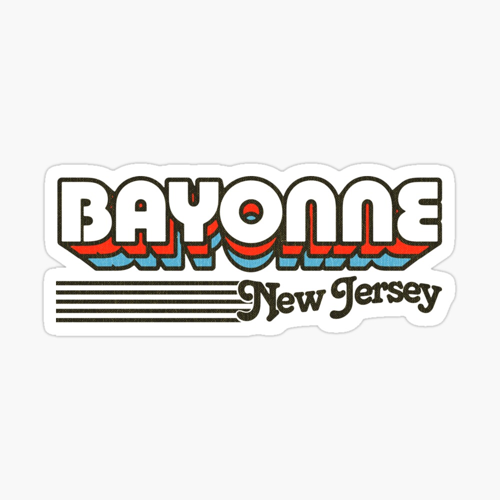 Bayonne, New Jersey | Retro Stripes Sticker