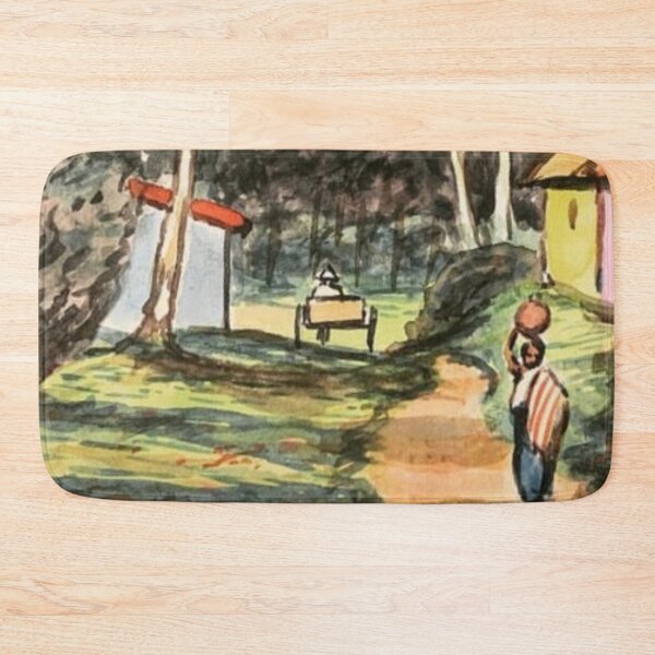 Item preview, Watercolor Guatemala 1937 Postcard Village with Volcano and Palm Trees designed and sold by Neeshki.