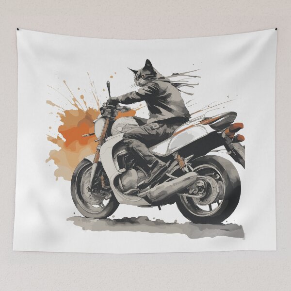 Item preview, Cool Cat on Motorcycle designed and sold by MindFrank.