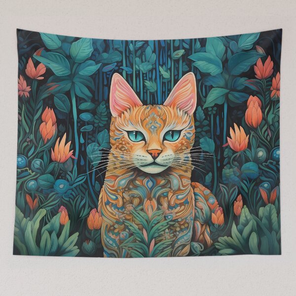 Item preview, "Ghost Cat in the Lush Forest" designed and sold by Art-Vortex-fr.