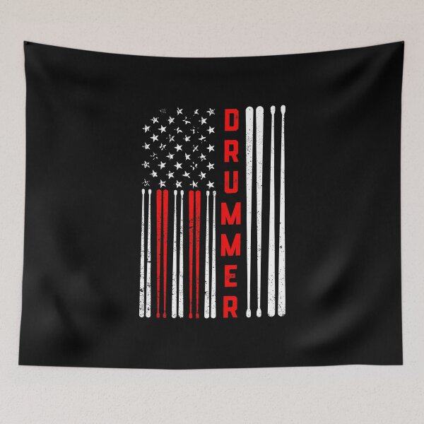 Item preview, DRUMMER Vintage American Flag Drumming 4th of July designed and sold by jingdomdesgine.