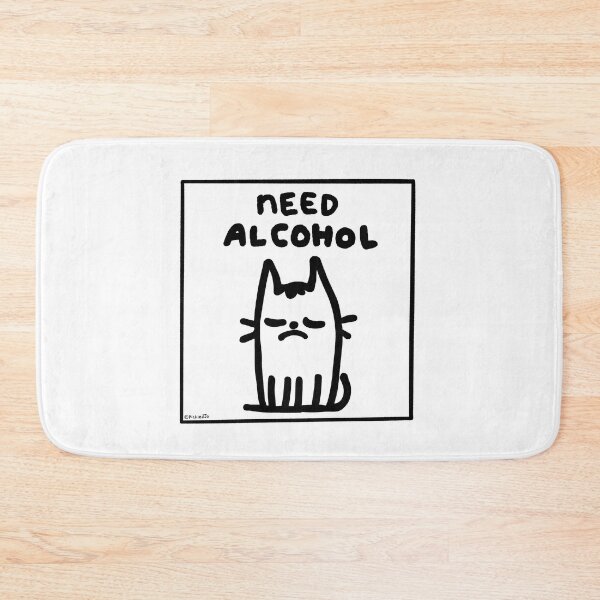 Item preview, Cat needs alcohol Doodle designed and sold by PickledjoArt.