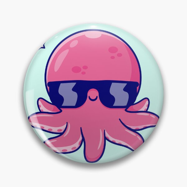 Item preview, Octo-Fashionista: Cute Cool Octopus Wearing Glasses Cartoon Vector Icon Illustration designed and sold by hjian8219.