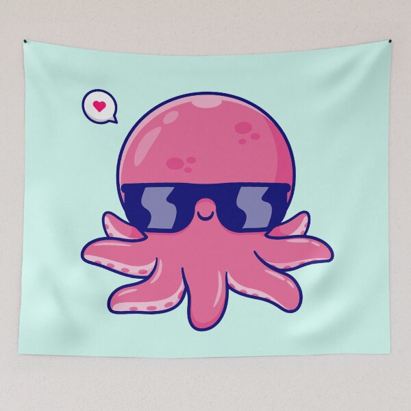 Item preview, Octo-Fashionista: Cute Cool Octopus Wearing Glasses Cartoon Vector Icon Illustration designed and sold by hjian8219.