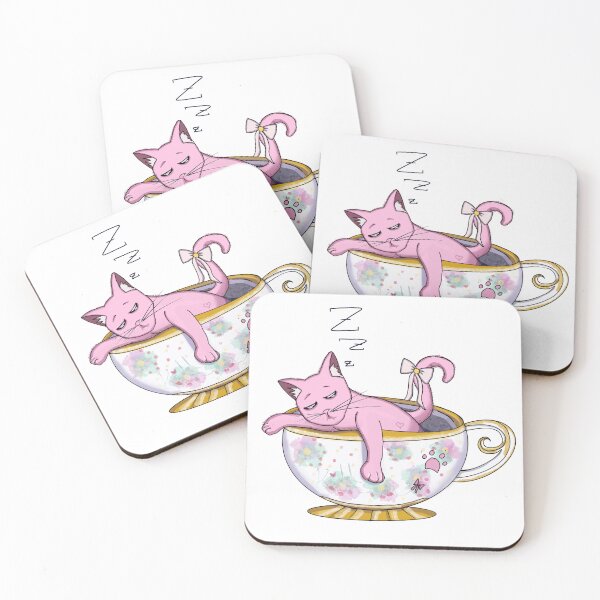 Item preview, Kittea Sleeping in a Teacup  designed and sold by k8kre8s.