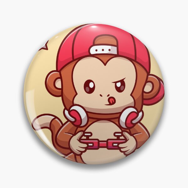 Item preview, Game On! Cute Monkey Gamer Playing Game Cartoon Vector Icon Illustration designed and sold by hjian8219.