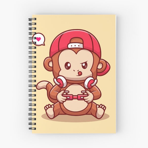 Item preview, Game On! Cute Monkey Gamer Playing Game Cartoon Vector Icon Illustration designed and sold by hjian8219.