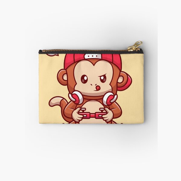 Item preview, Game On! Cute Monkey Gamer Playing Game Cartoon Vector Icon Illustration designed and sold by hjian8219.
