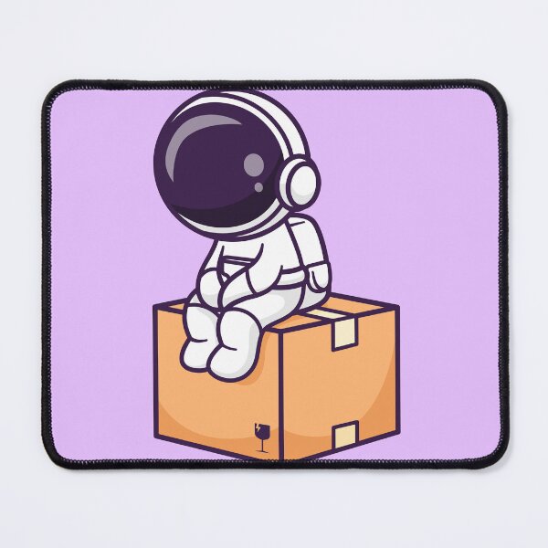 Item preview, Space Explorer at Play: Cute Astronaut Sitting in Cardboard Box Cartoon Vector Icon Illustration designed and sold by hjian8219.