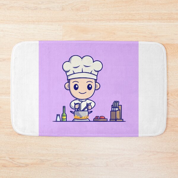 Item preview, Young Culinary Whiz: Cute Boy Chef in the Kitchen Cartoon designed and sold by hjian8219.