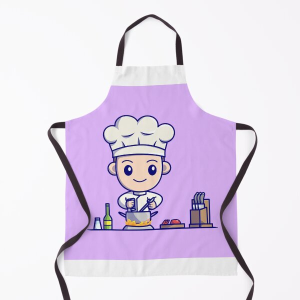 Item preview, Young Culinary Whiz: Cute Boy Chef in the Kitchen Cartoon designed and sold by hjian8219.