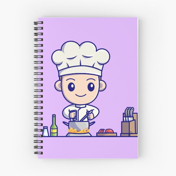Item preview, Young Culinary Whiz: Cute Boy Chef in the Kitchen Cartoon designed and sold by hjian8219.