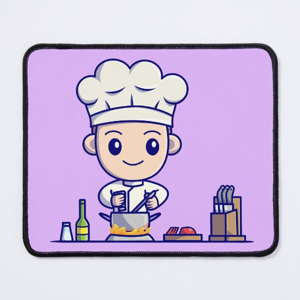 Item preview, Young Culinary Whiz: Cute Boy Chef in the Kitchen Cartoon designed and sold by hjian8219.