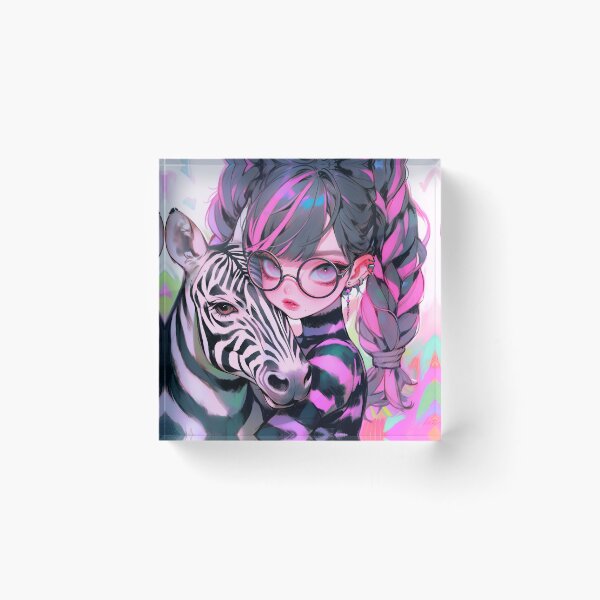 Item preview, Adorable Pink and Black Zebra Anime Girl designed and sold by bubblegoth.