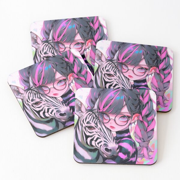 Item preview, Adorable Pink and Black Zebra Anime Girl designed and sold by bubblegoth.