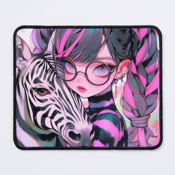 Item preview, Adorable Pink and Black Zebra Anime Girl designed and sold by bubblegoth.