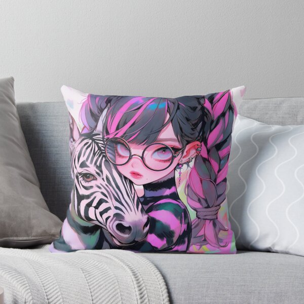 Item preview, Adorable Pink and Black Zebra Anime Girl designed and sold by bubblegoth.