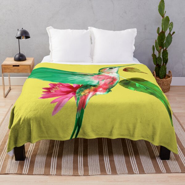 Item preview, Hummingbird with leaves and lotus flower - Lemon version designed and sold by ESAR-planet.