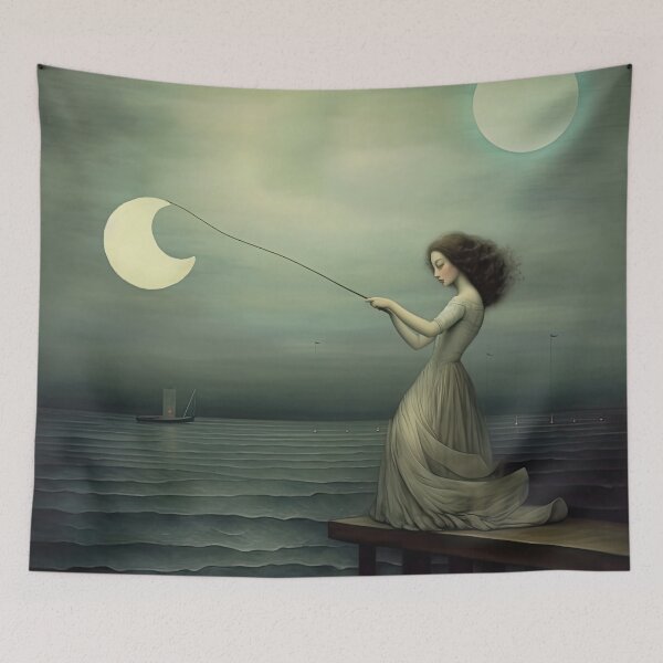 Item preview, Fishing for the Moon designed and sold by Sasha Art Gallery.