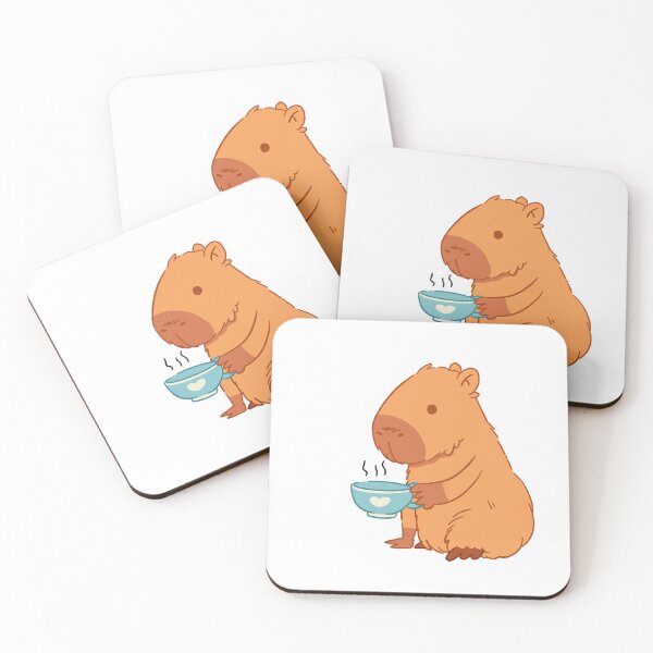 Aperçu de l'œuvre Capybara avec une tasse de thé créée et vendue par Rojasole.