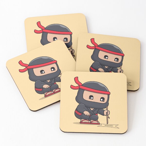 Item preview, Tiny Ninja's Big Adventure: Cute Ninja Drawing Shuriken Cartoon Vector Icon Illustration designed and sold by hjian8219.