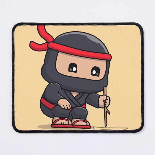 Item preview, Tiny Ninja's Big Adventure: Cute Ninja Drawing Shuriken Cartoon Vector Icon Illustration designed and sold by hjian8219.