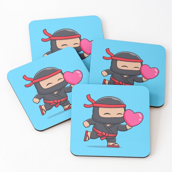 Item preview, Ninja's Love Quest: Cute Ninja with Love Heart Balloon Cartoon Vector Icon Illustration designed and sold by hjian8219.