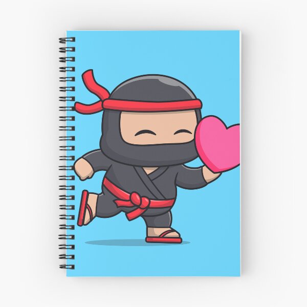 Item preview, Ninja's Love Quest: Cute Ninja with Love Heart Balloon Cartoon Vector Icon Illustration designed and sold by hjian8219.
