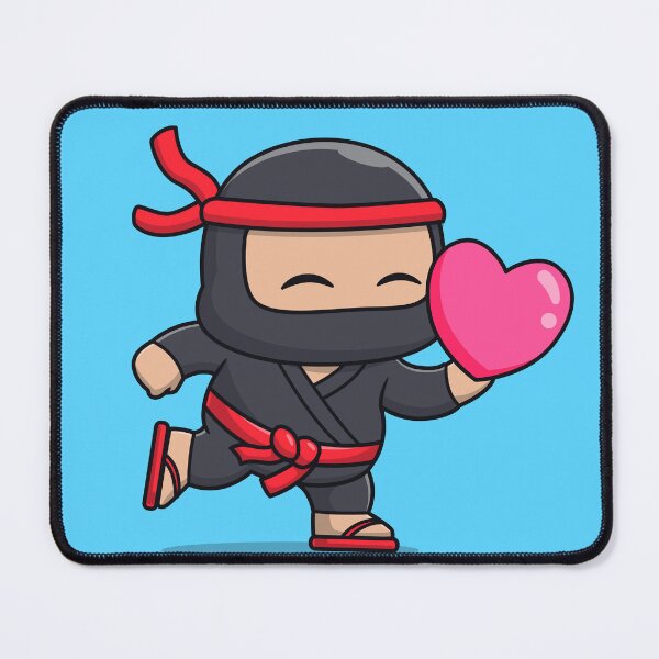 Item preview, Ninja's Love Quest: Cute Ninja with Love Heart Balloon Cartoon Vector Icon Illustration designed and sold by hjian8219.