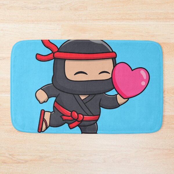 Item preview, Ninja's Love Quest: Cute Ninja with Love Heart Balloon Cartoon Vector Icon Illustration designed and sold by hjian8219.