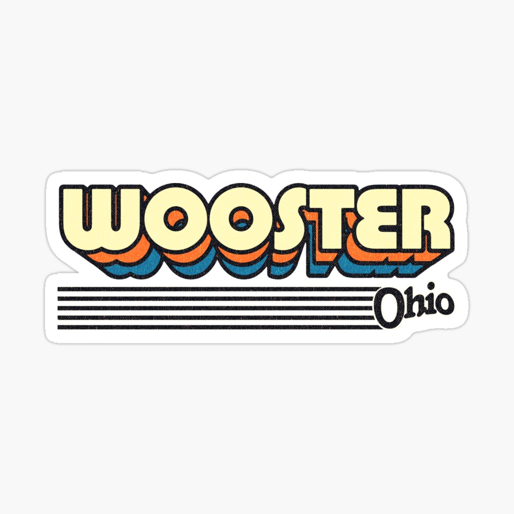 Wooster, Ohio | Retro Stripes Sticker