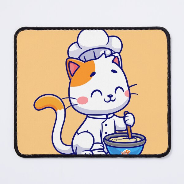 Item preview, Whiskers in the Kitchen: Cute Cat Chef Cooking Cartoon Vector Icon Illustration designed and sold by hjian8219.