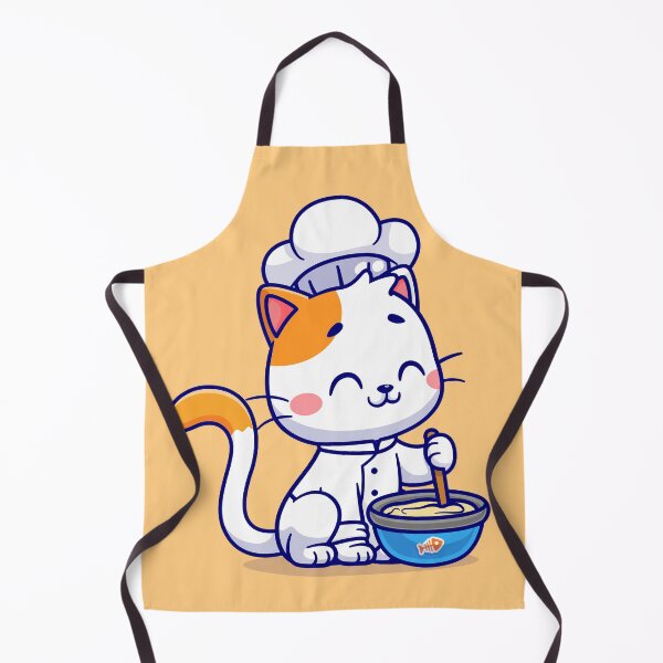 Item preview, Whiskers in the Kitchen: Cute Cat Chef Cooking Cartoon Vector Icon Illustration designed and sold by hjian8219.
