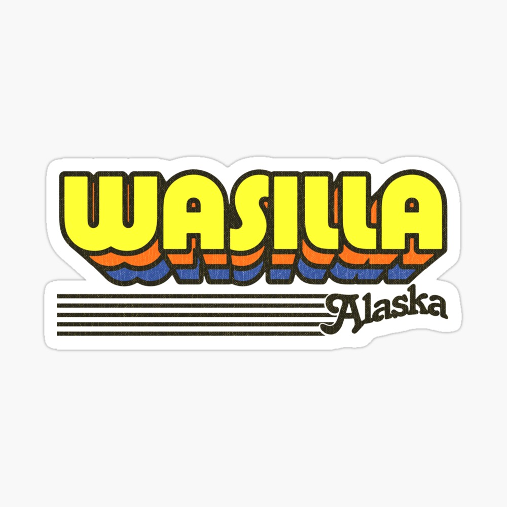 Wasilla, Alaska | Retro Stripes Sticker